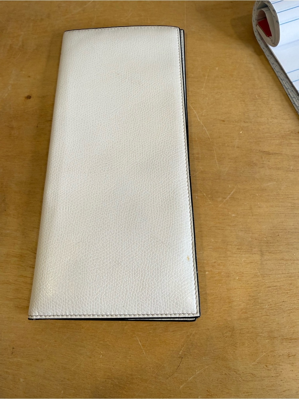 Valextra White Leather Long Wallet
